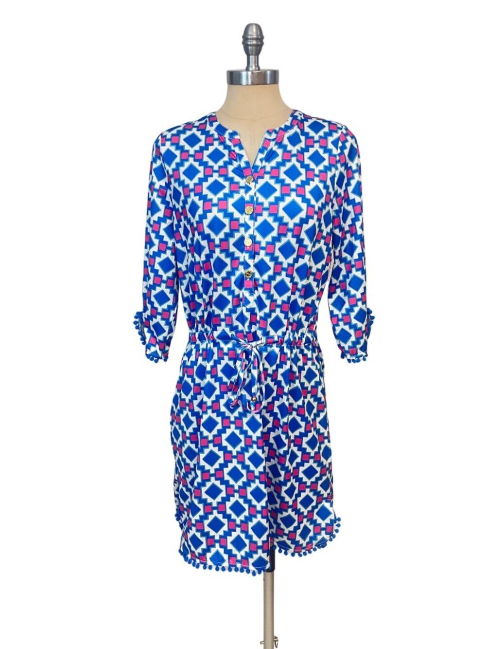 Tracy Negoshian Tiana dress Geometric Blue size Small